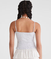 Floral Lace-Trim Tube Top