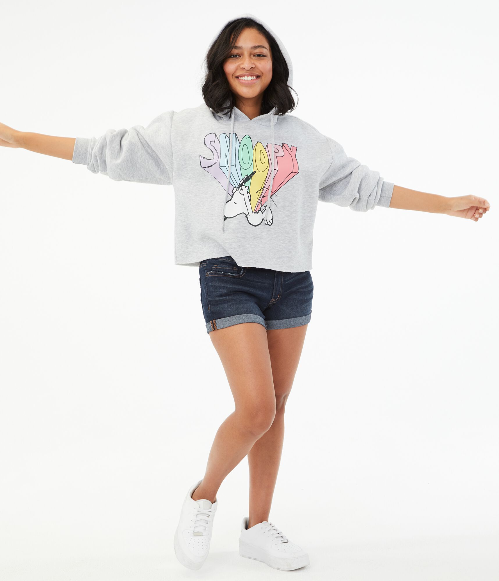 Super Snoopy Cropped Pullover Hoodie