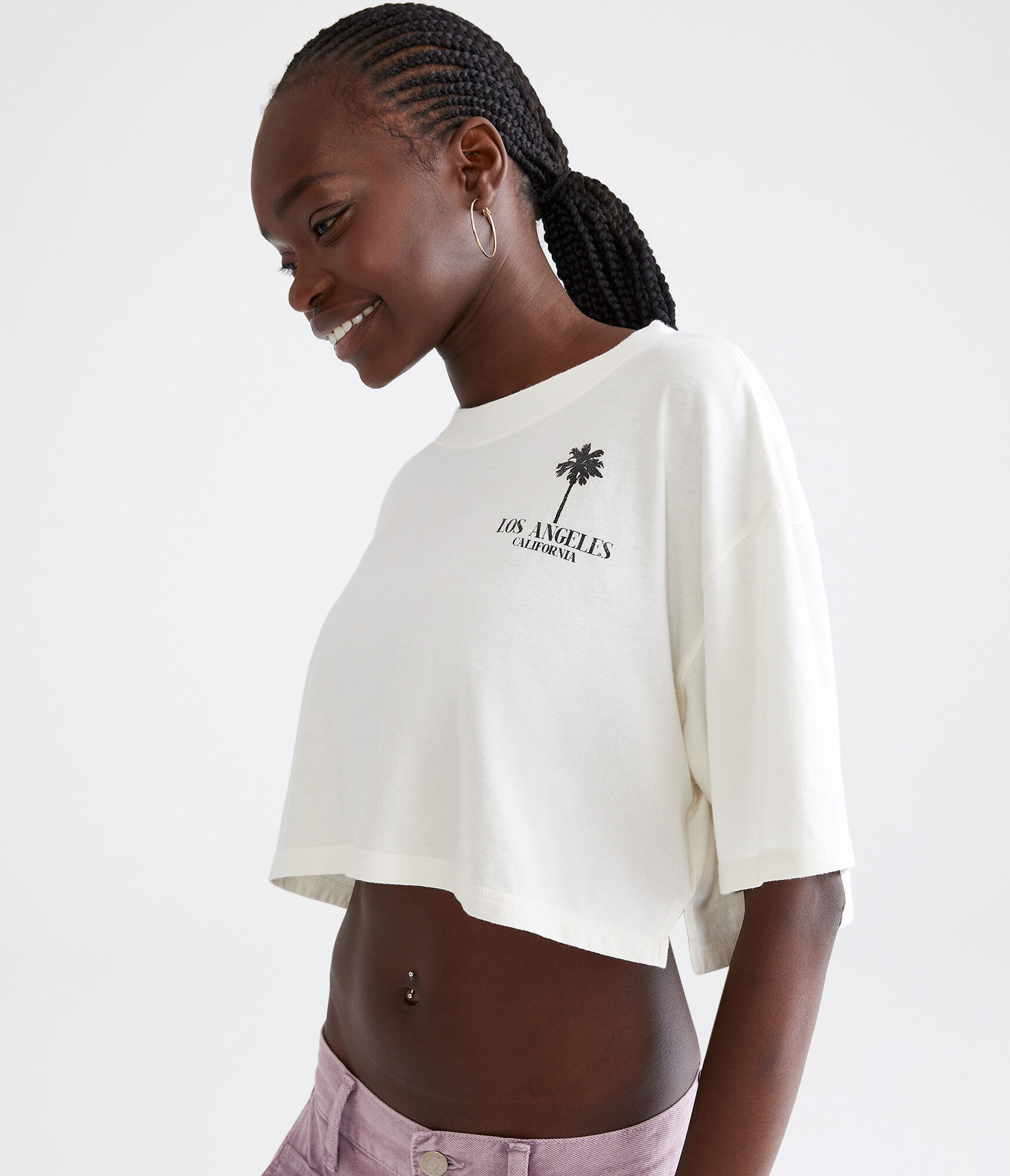 Los Angeles Cropped Boyfriend Graphic Tee
