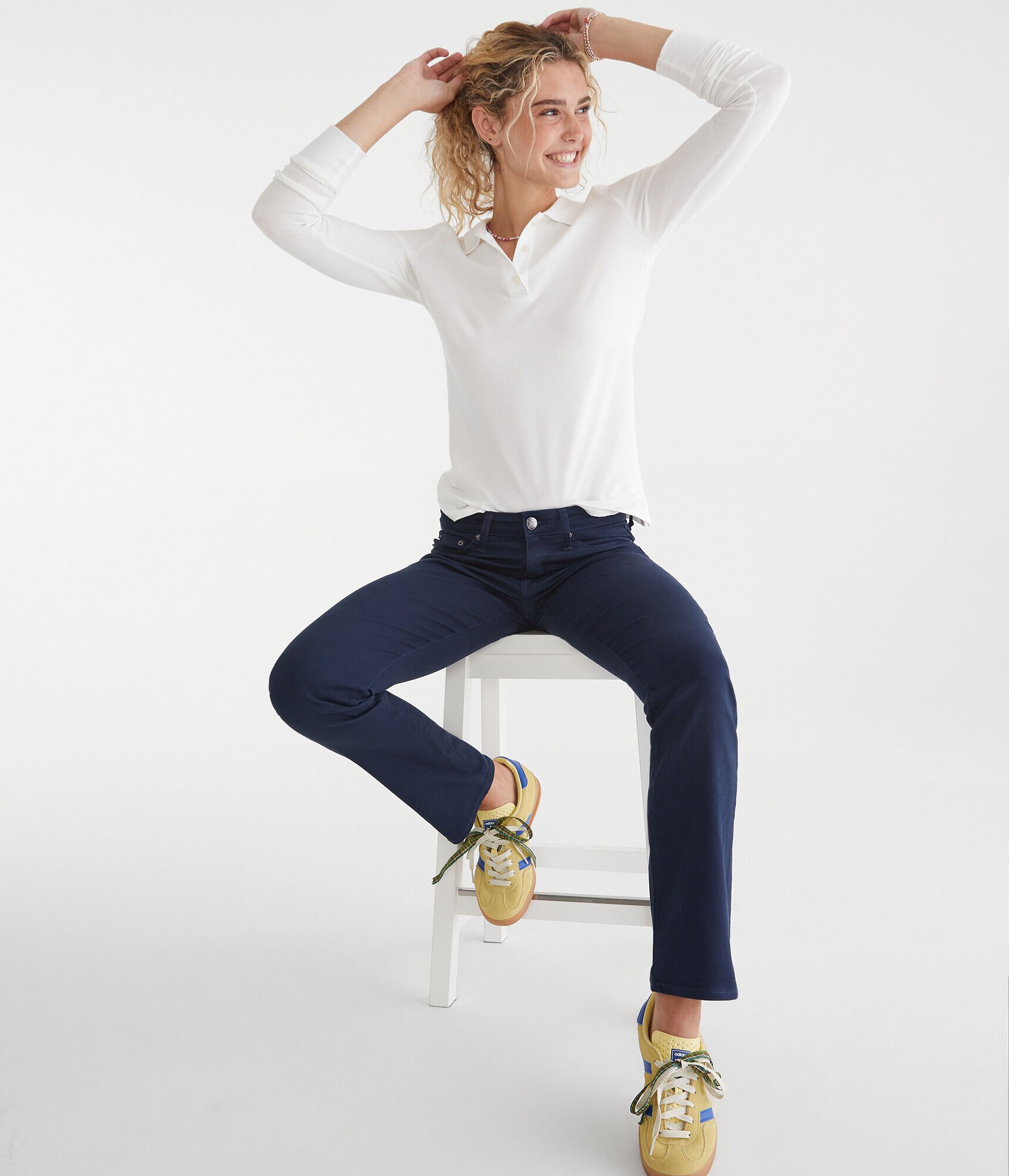 Seriously Stretchy Mid-Rise Straight Uniform Pants
