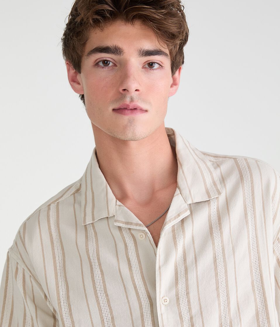 textured dress shirt Square Knitted in Neutral Marl XL casual plans New Men's White Tailored Slim