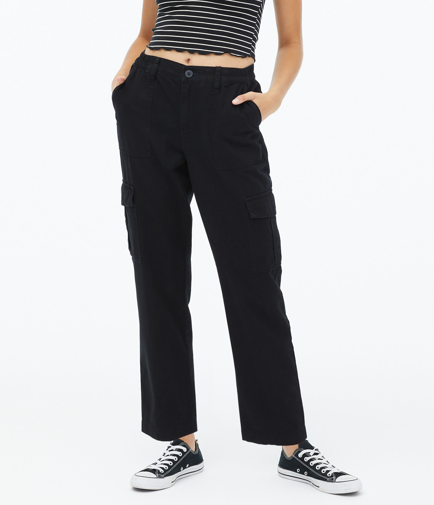 High-Rise Straight Cargo Pants