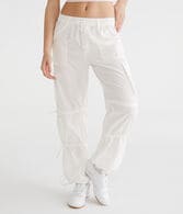 Mid-Rise Cargo Parachute Pants