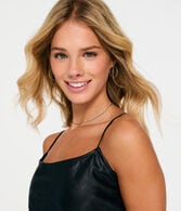 Faux Leather Cropped Bungee Cami