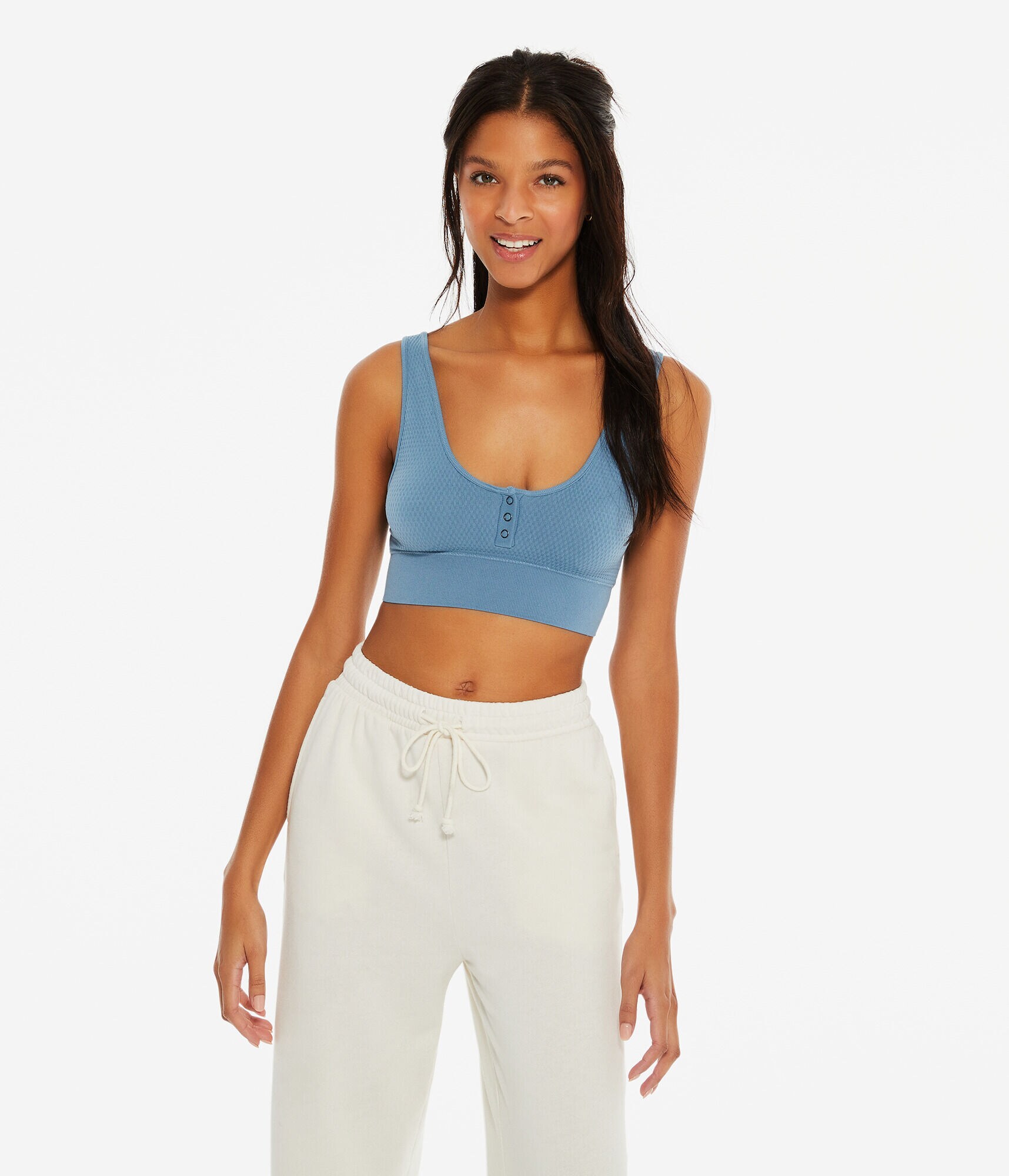 Seamless Henley Bra Top