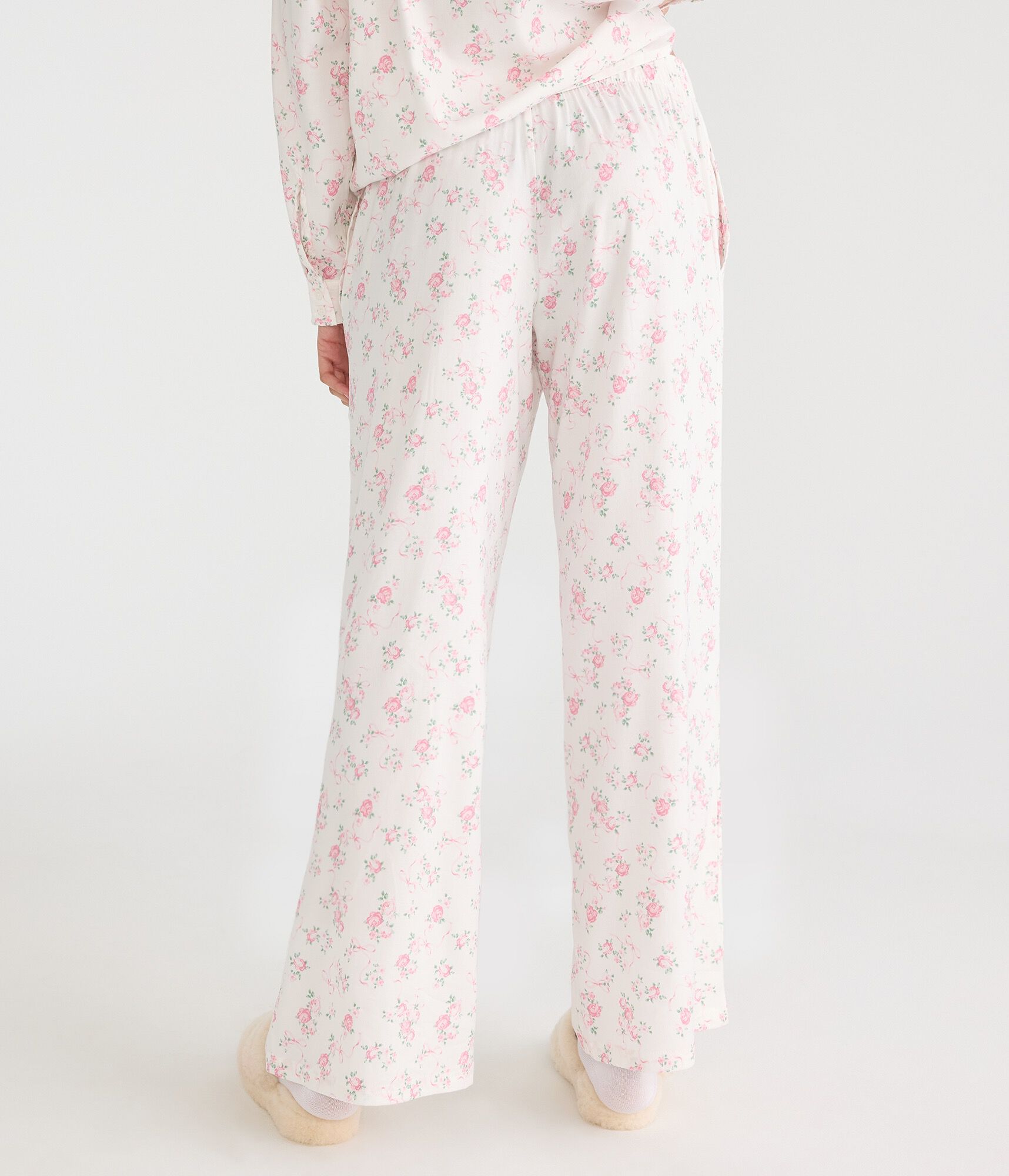 Floral Bow Woven Sleep Pants