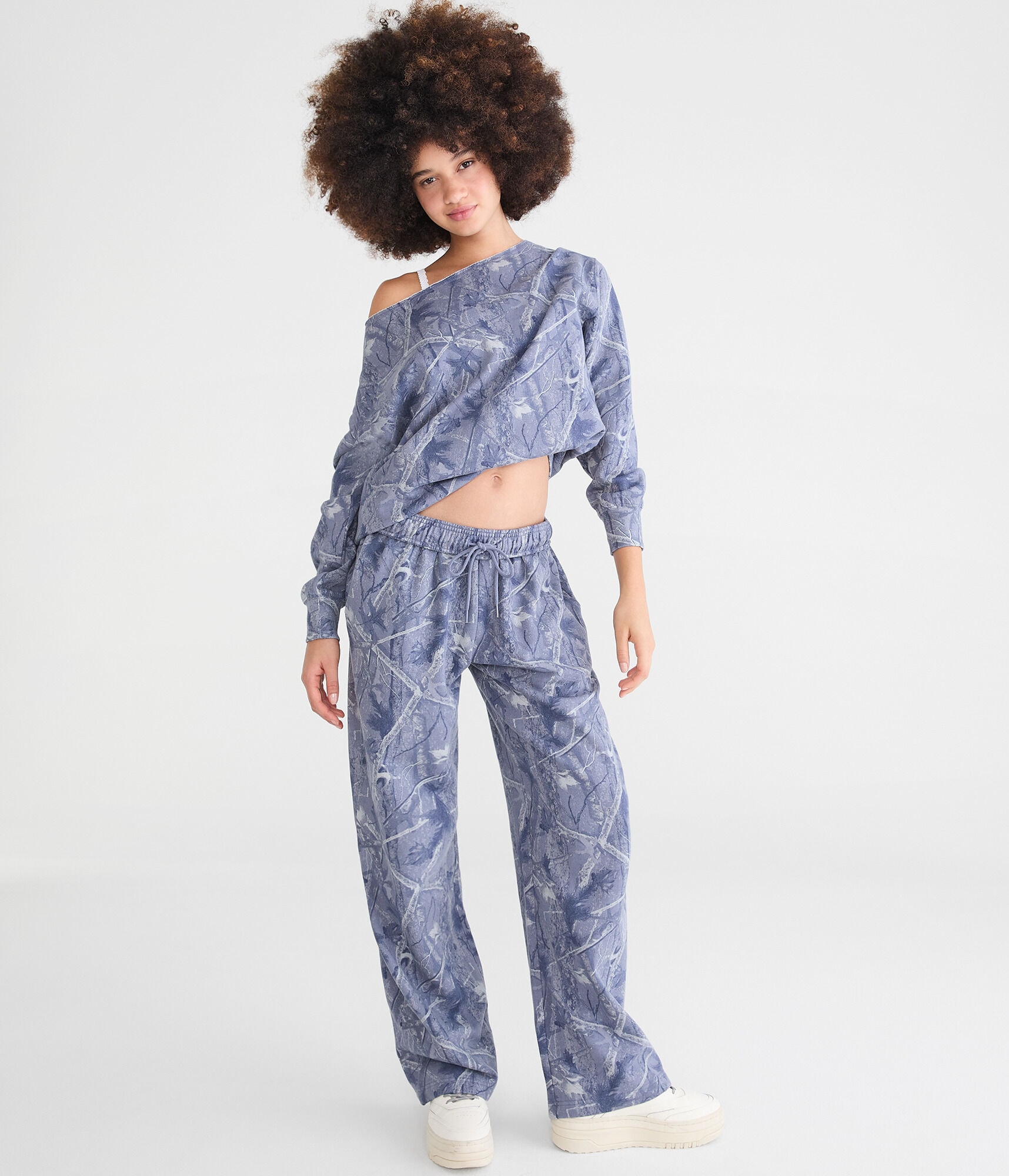 Cloud Soft Forest Camo High-Waisted Straight Leg Sweatpants
