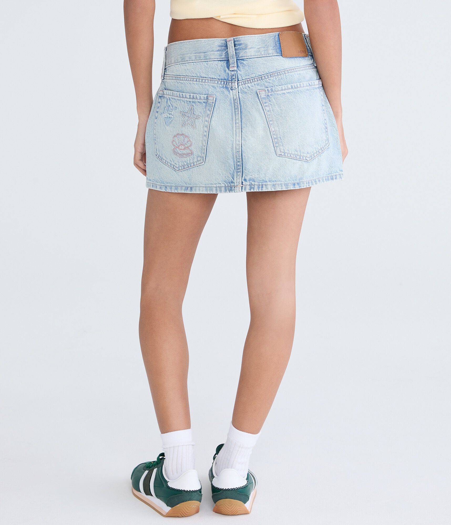 Beach Day Low-Rise Denim Mini Skort