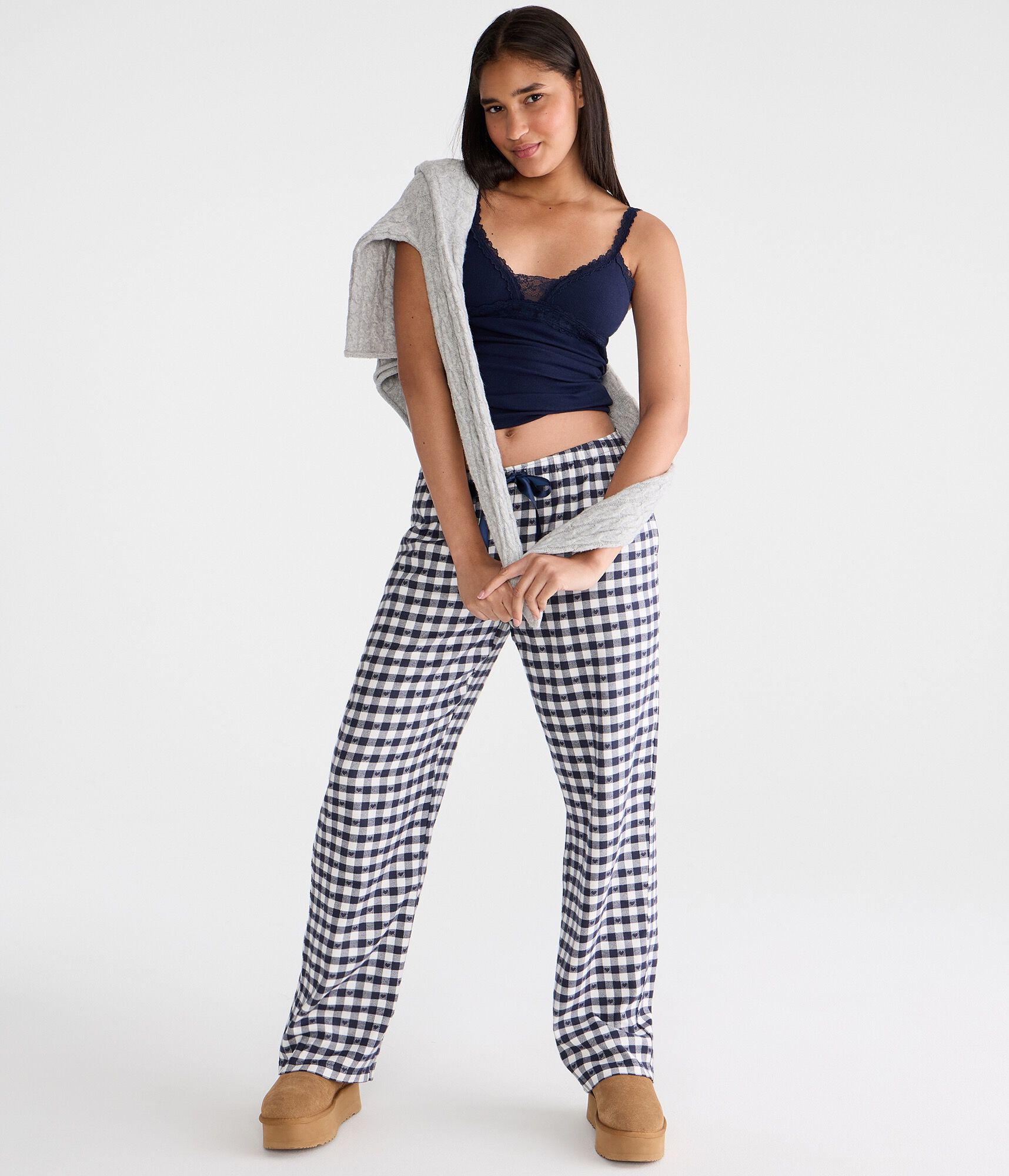 Heart Check Flannel Sleep Pants