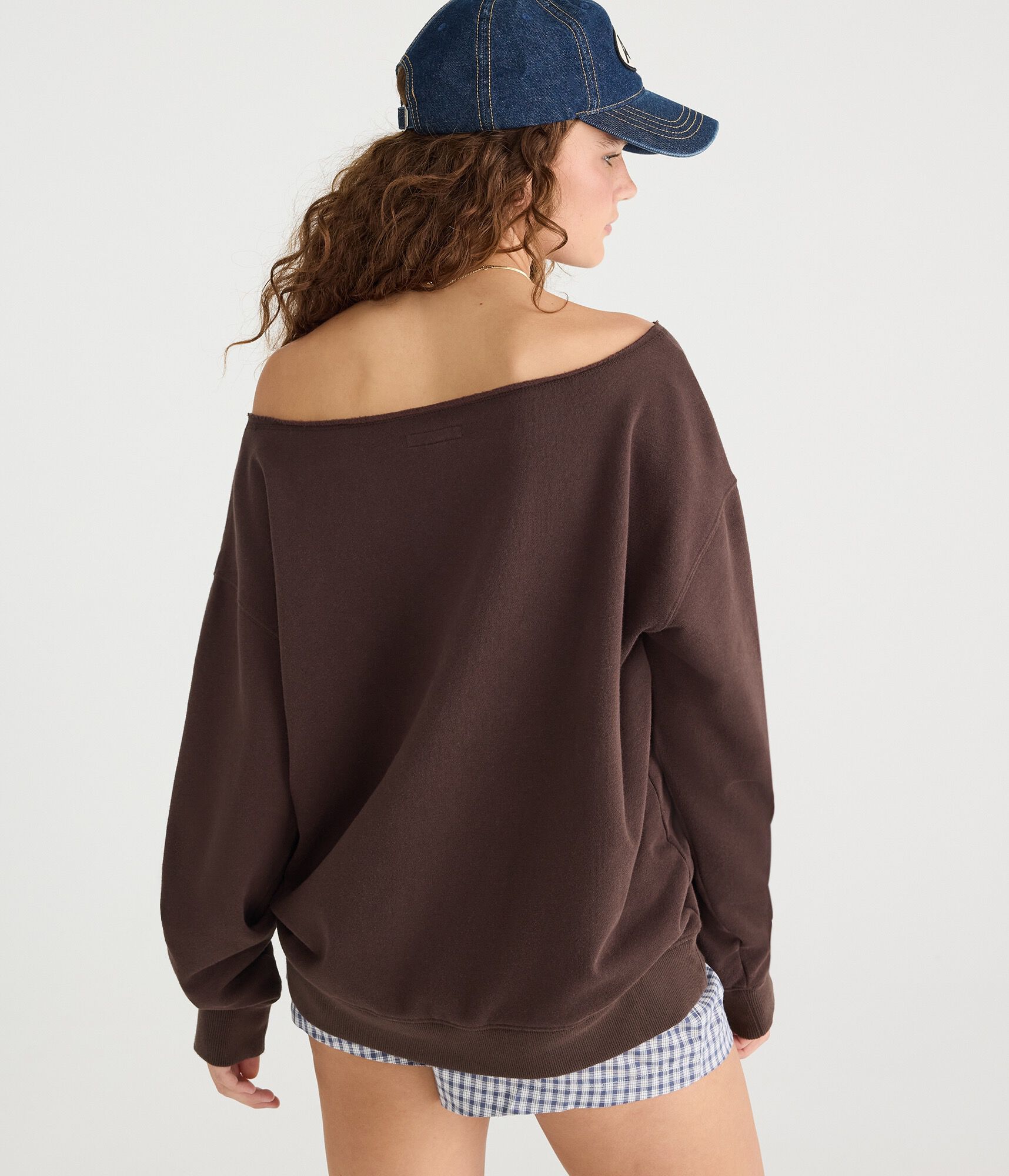 Cloud Soft Oversized Off-The-Shoulder Sweatshirt