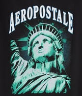 Aeropostale Statue Of Liberty Appliqué Graphic Tee