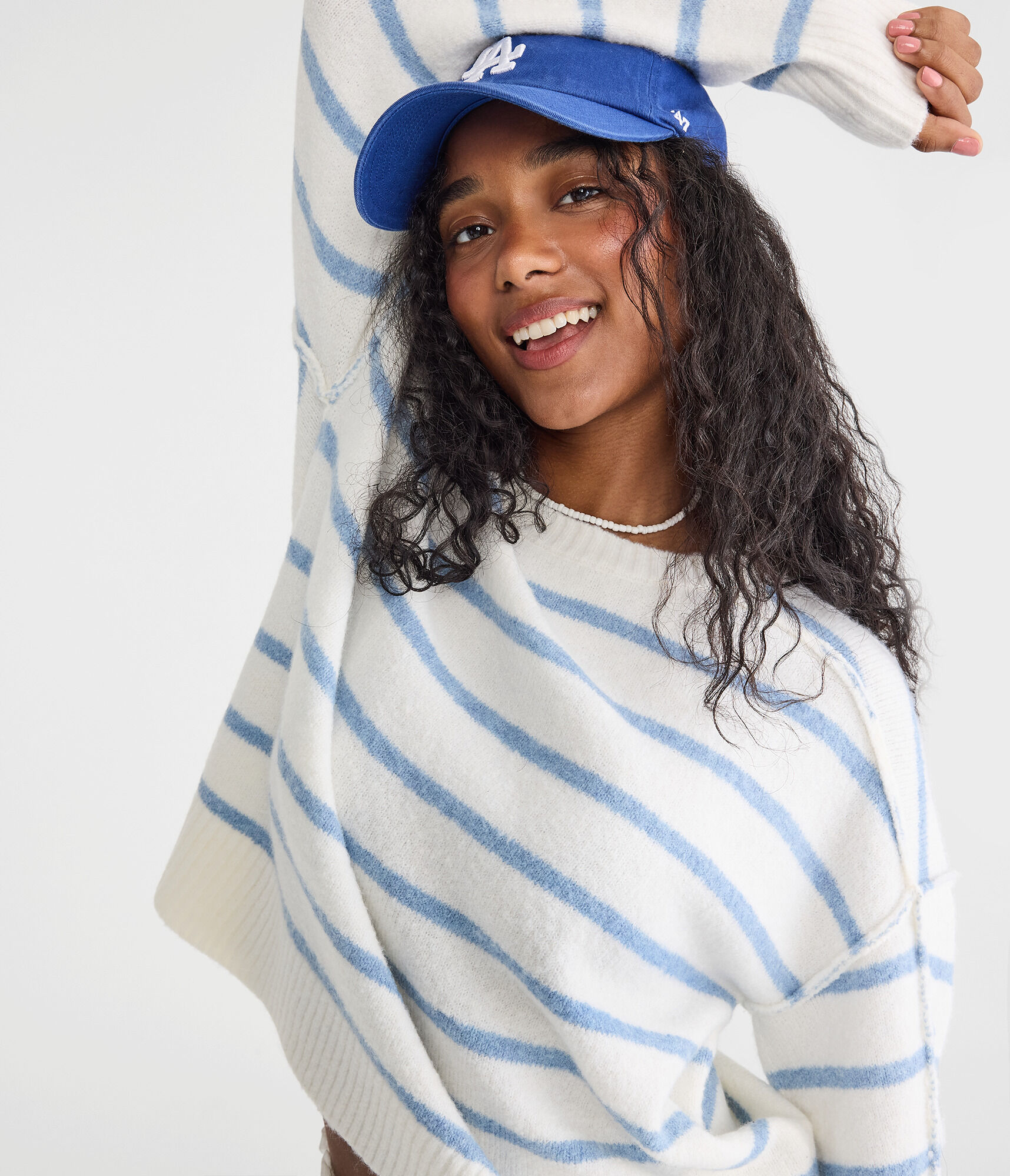 Striped Cozy Crew Sweater
