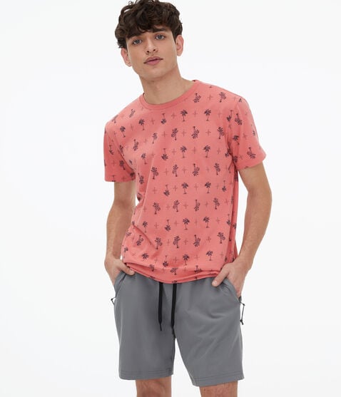 Palm Tree Print Graphic Tee Palm Tree Print Graphic Tee