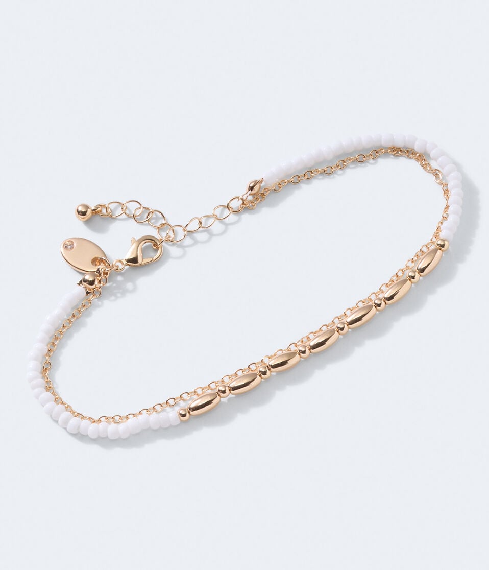 Beaded Double-Strand Anklet