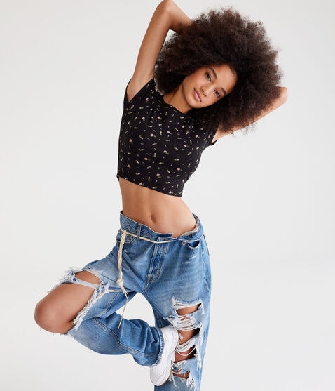 Roses Cropped Baby Tee