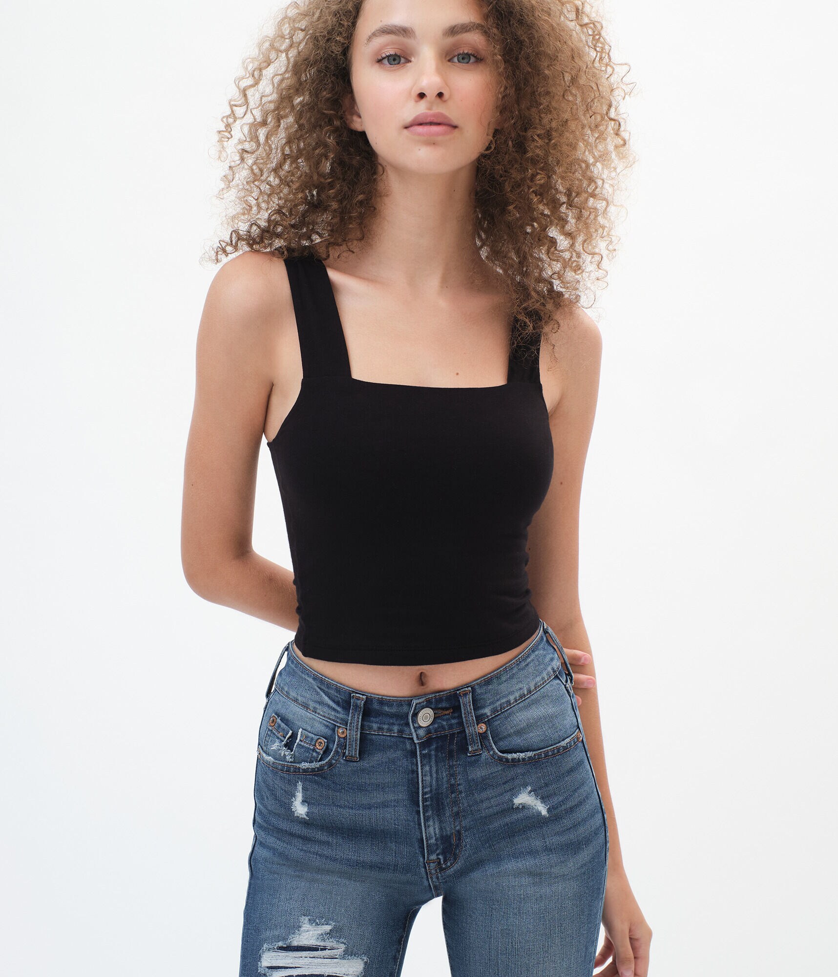 Square-Neck Crop Top