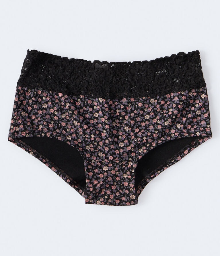 Floral Lace-Trim Boyshort