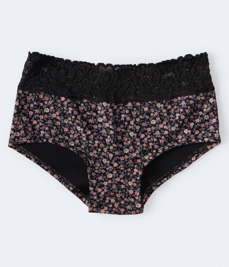 Floral Lace-Trim Boyshort