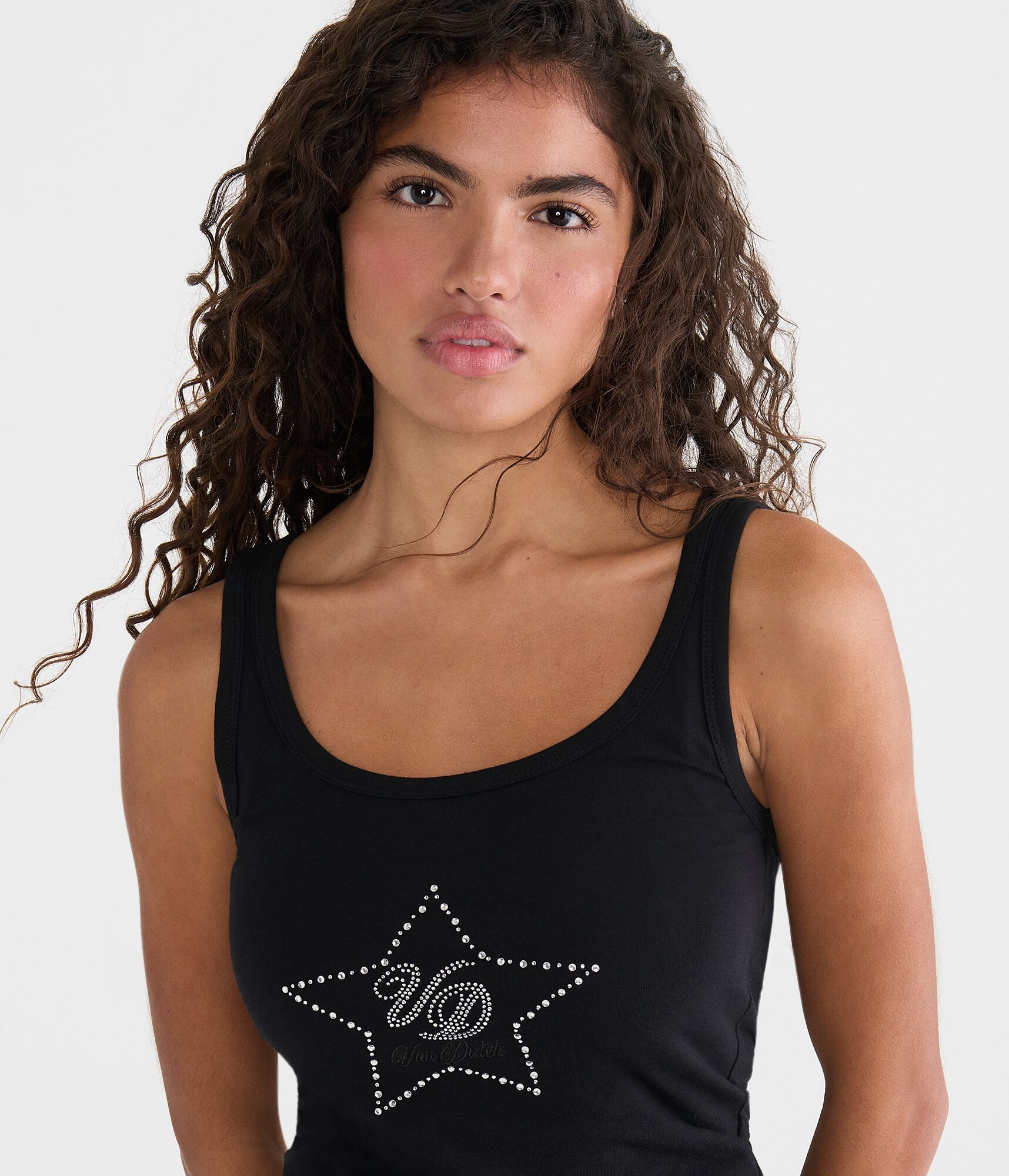 Von Dutch Rhinestone Star Tank Top