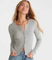 Cable Knit Crew Cardigan