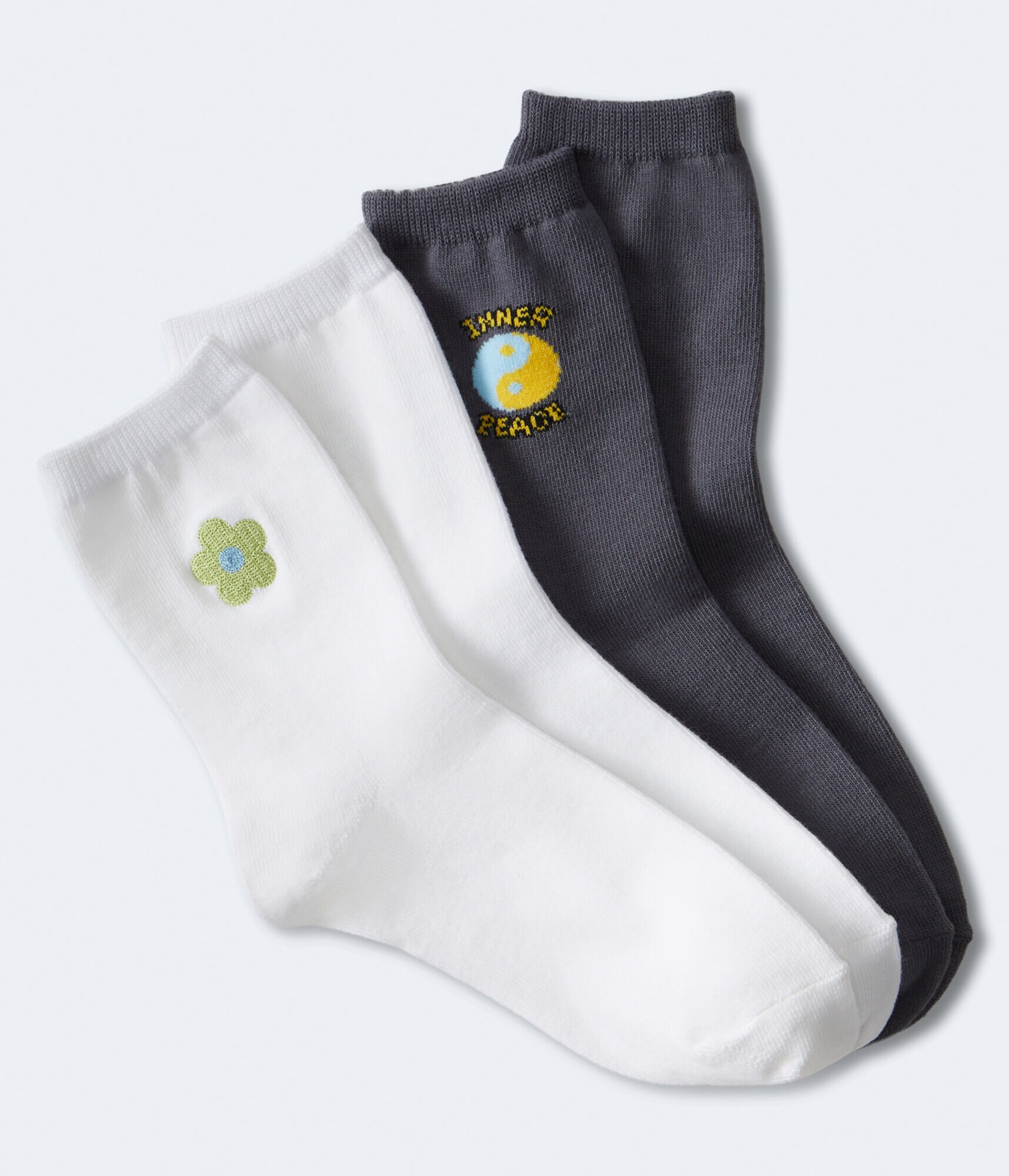 Yin Yang &amp; Flower Crew Sock 2-Pack