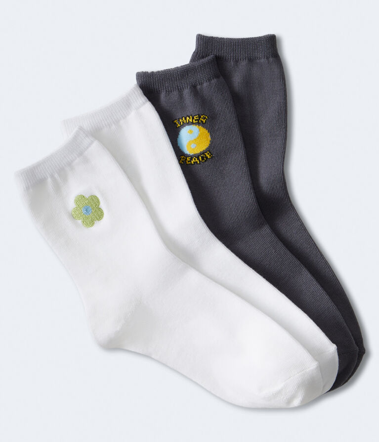 Yin Yang & Flower Crew Sock 2-Pack