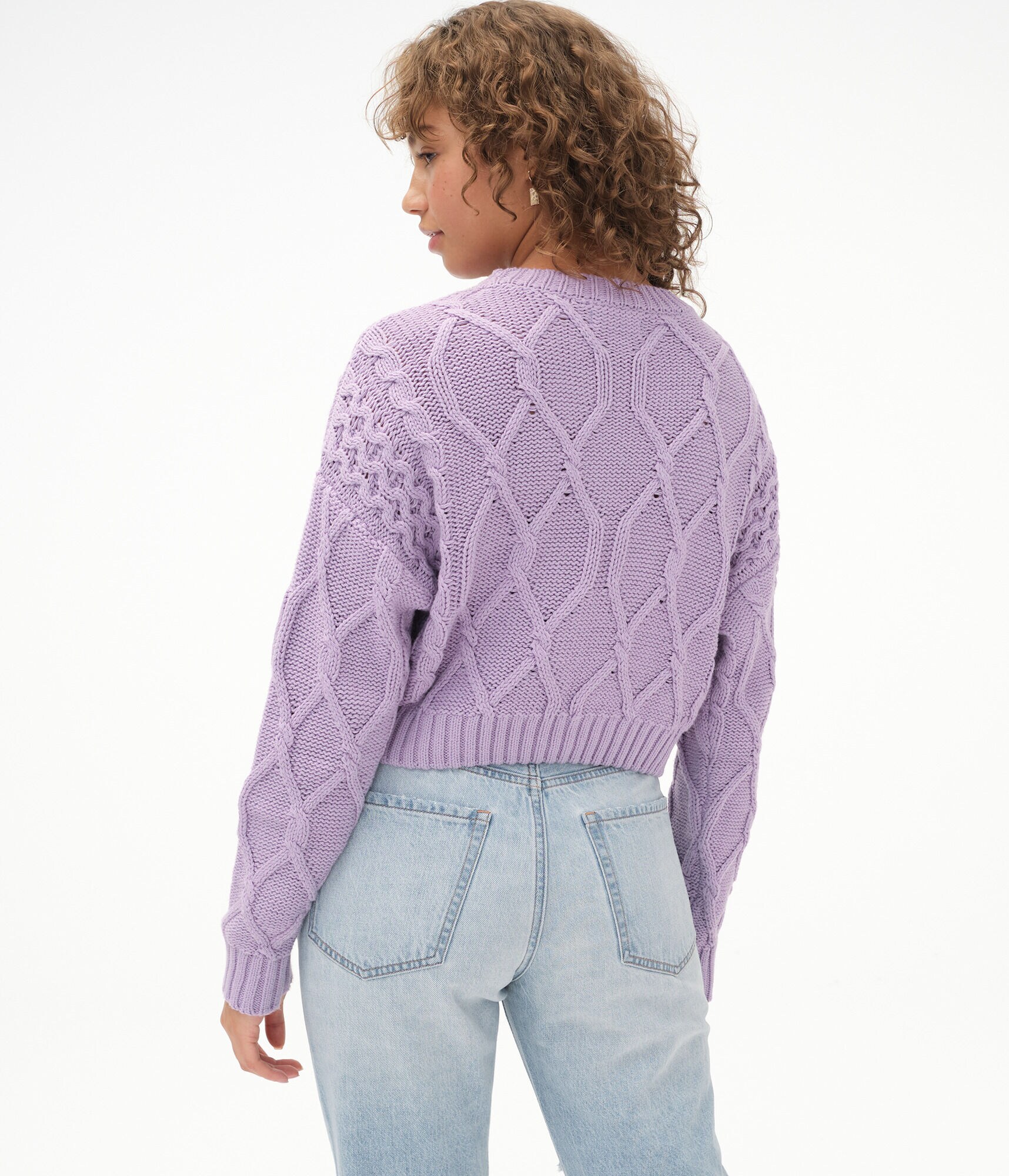 Mixed Cable Crew Sweater