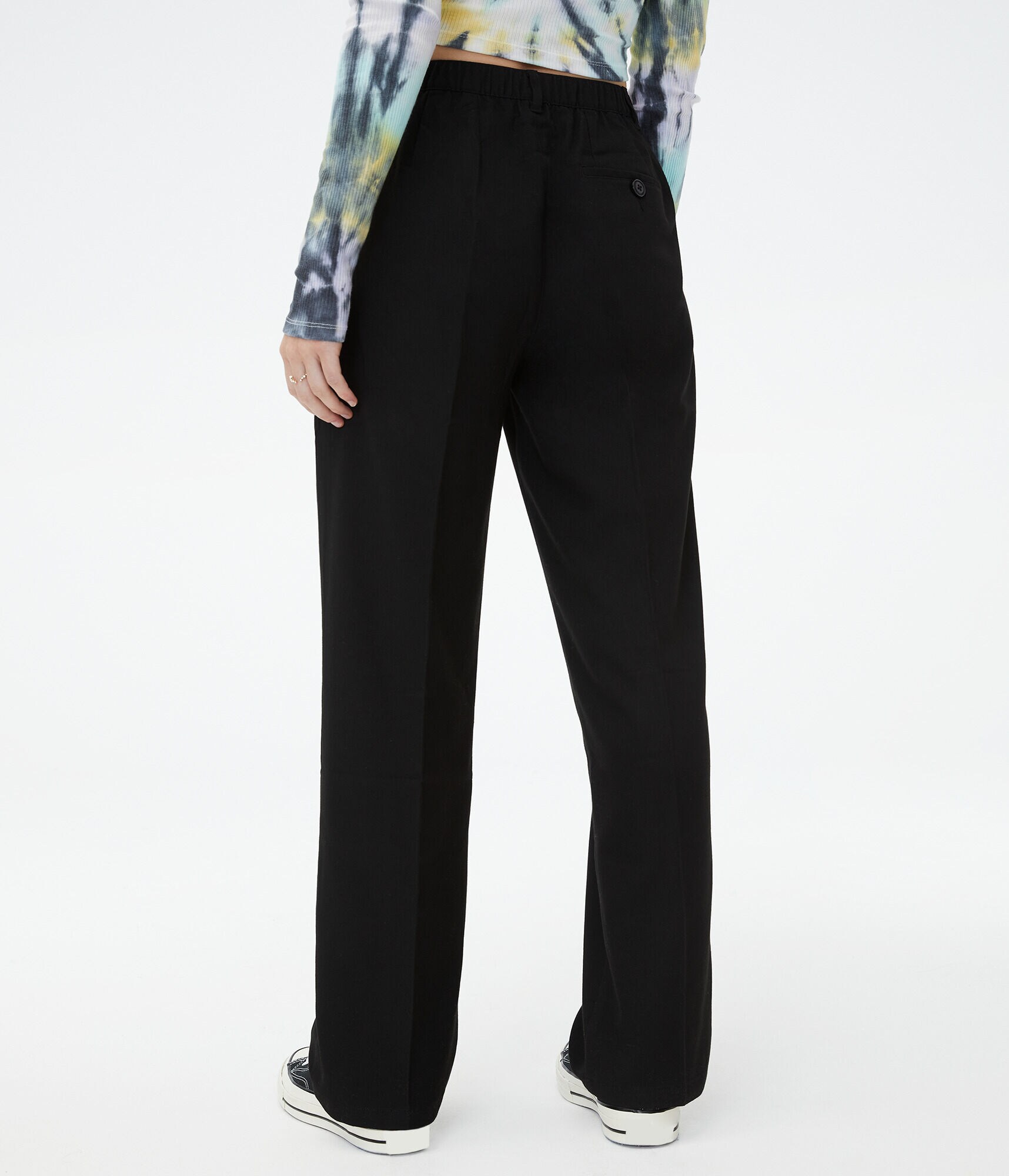 Loose High-Rise Twill Pants