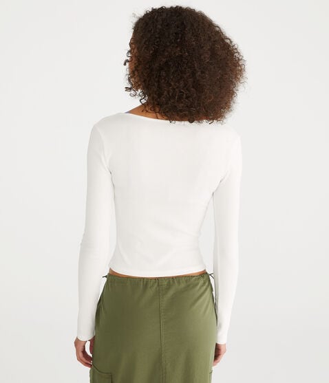 Long Sleeve Ruched Shrunken Tee Long Sleeve Ruched Shrunken Tee