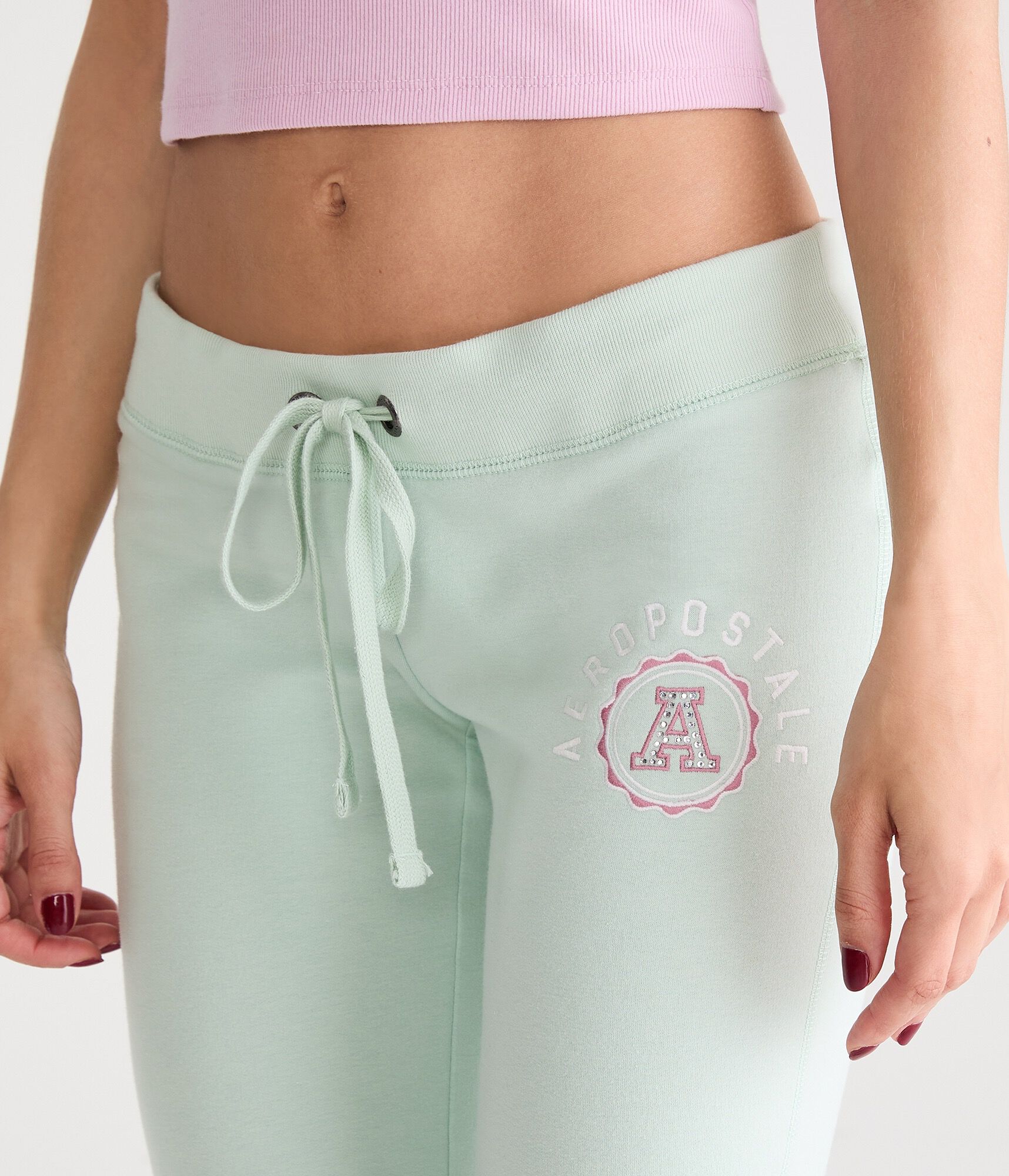 Aeropostale Rhinestone Crest Fit &amp; Flare Sweatpants