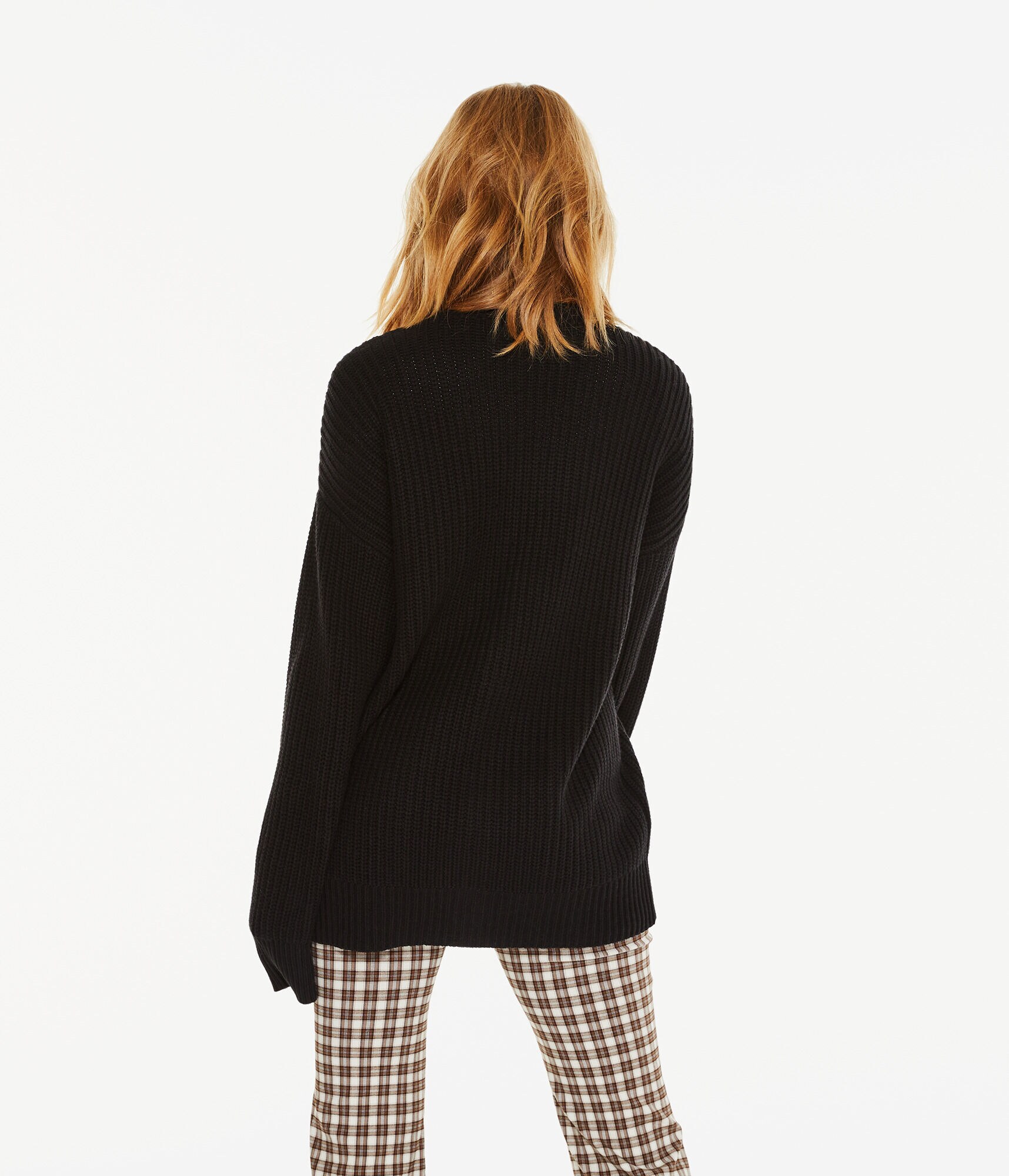 Ribbed Oversized V-Neck Cardigan