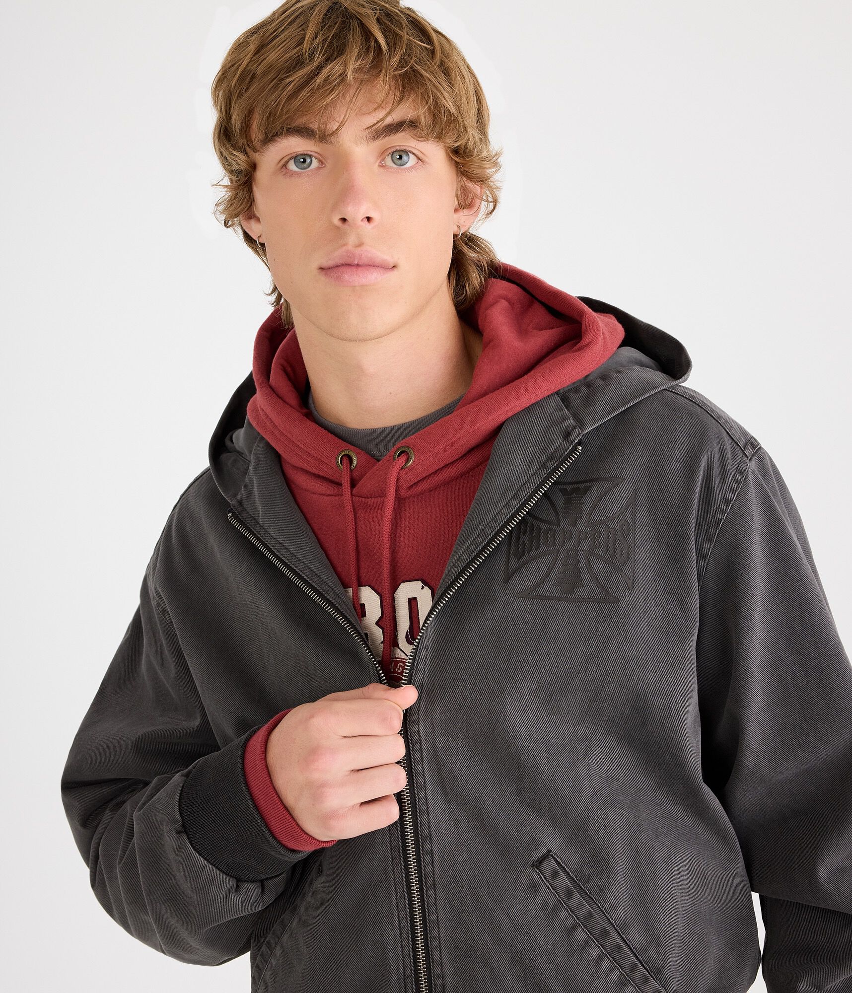 West Coast Choppers Hooded Full-Zip Denim Jacket