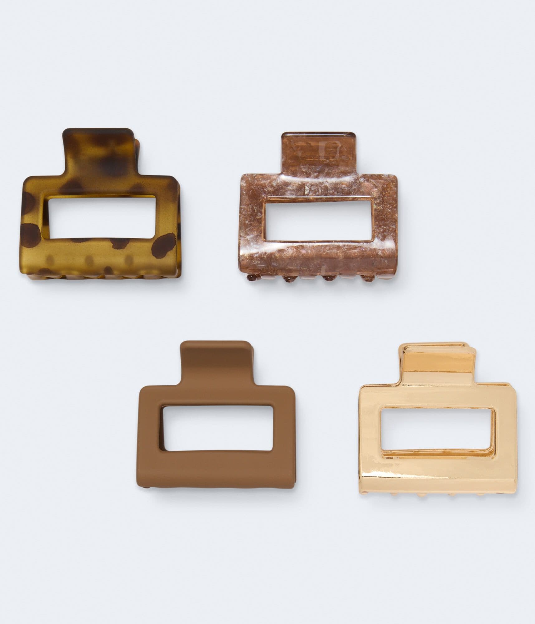 Neutral Square Claw Hair Clip 4-Pack