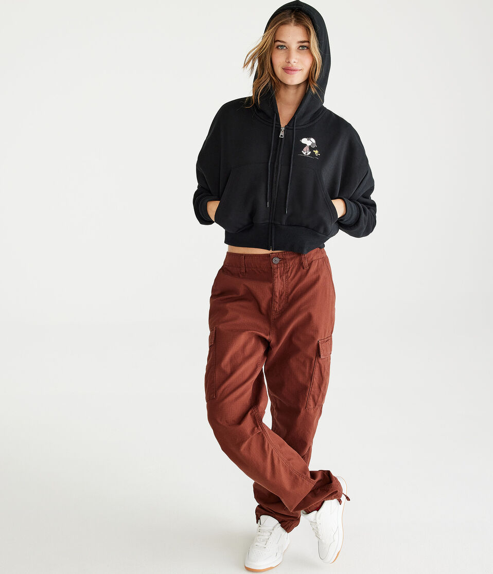 Peanuts® | Aéropostale Cool Snoopy Cropped Full-Zip Hoodie