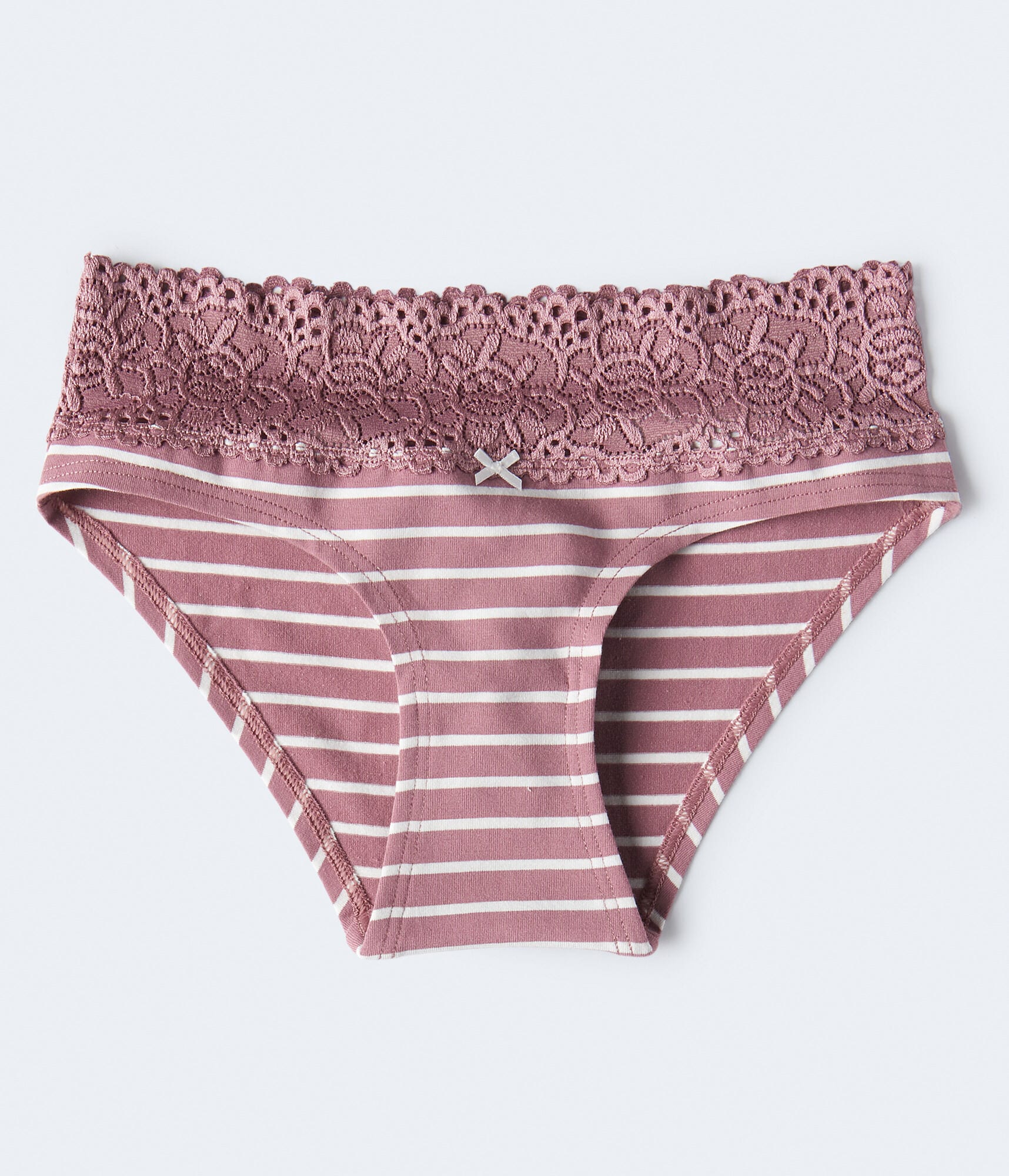 Striped Lace-Trim Hipster