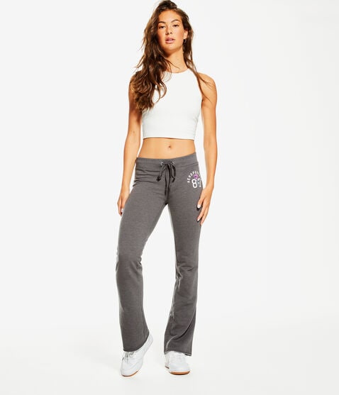 Aeropostale 87 Rose Low-Rise Fit & Flare Sweatpants