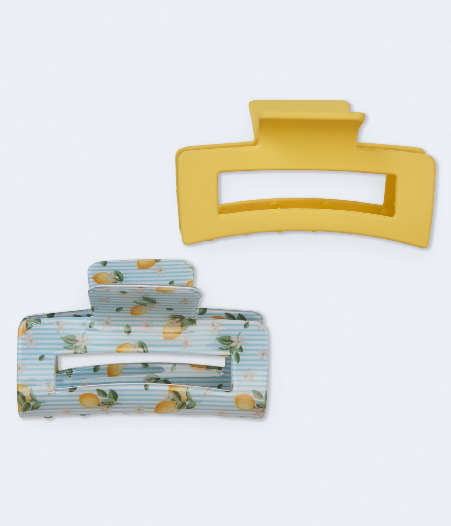 Lemon &amp; Matte Open Rectangle Claw Hair Clip 2-Pack