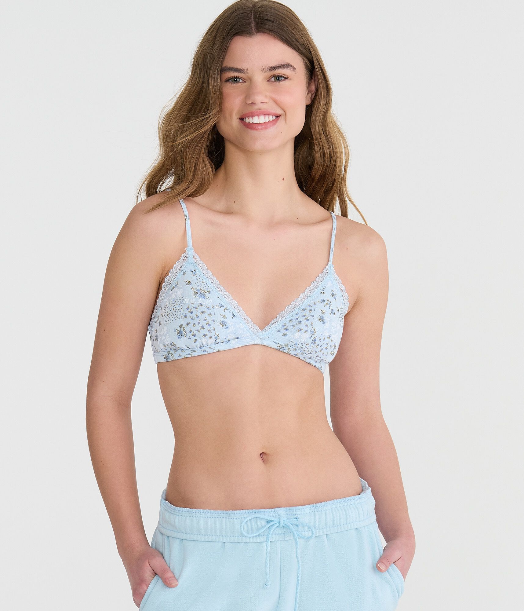 Floral Lace Triangle Bralette