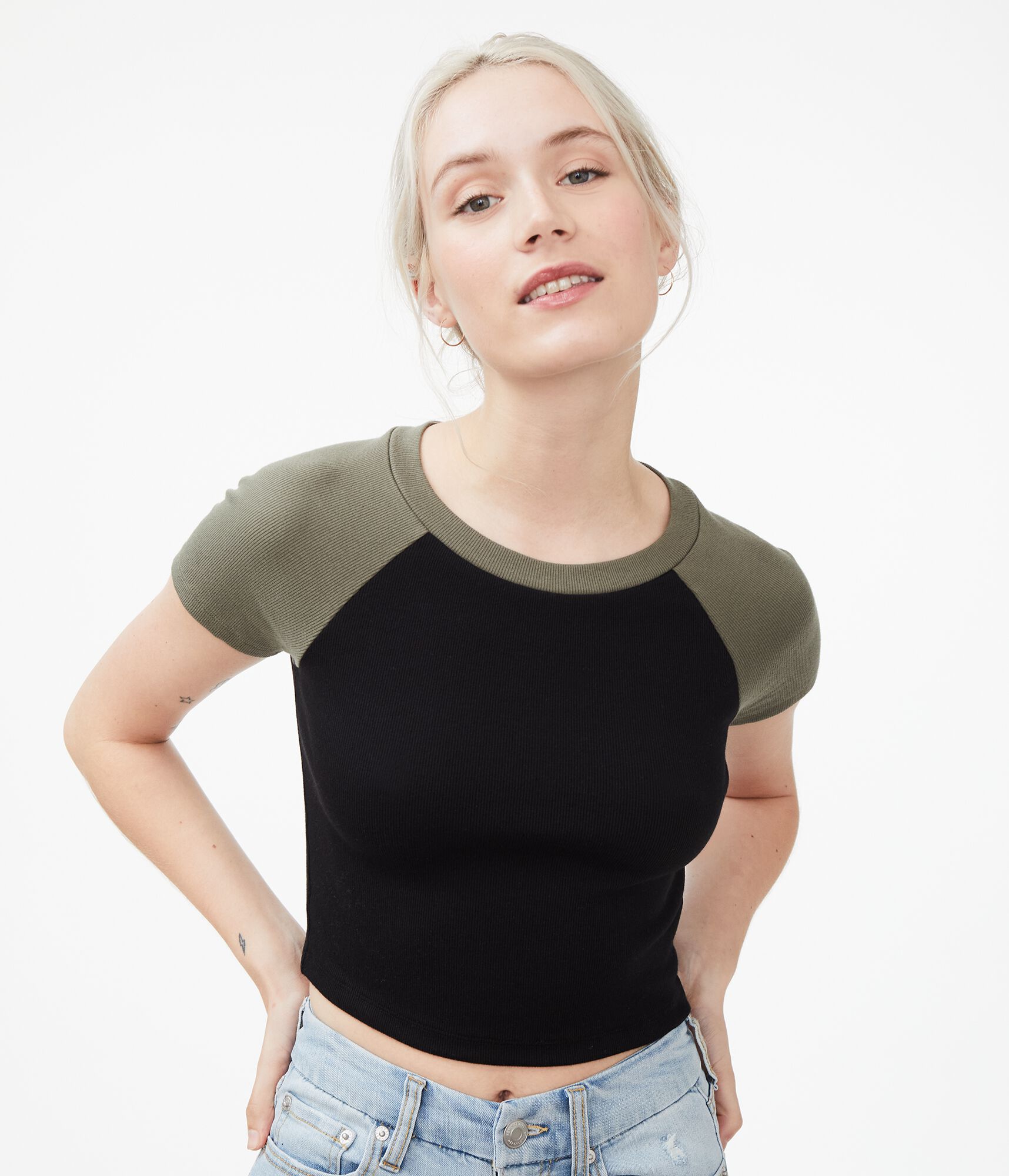 Cropped Raglan Tee