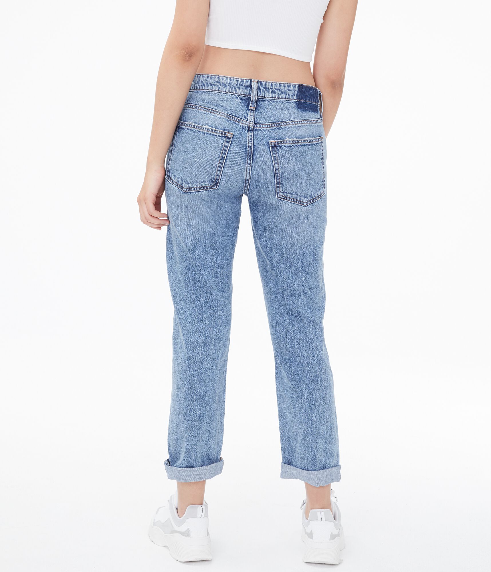 Real Denim Low-Rise Boyfriend Ankle Jean