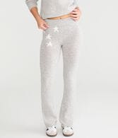 Stars Cozy Sweater Flare Leg Pants