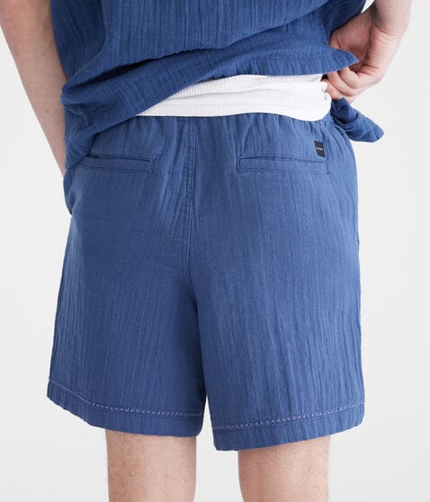 Stitched Floral Gauze All Day Jogger Shorts 7" Stitched Floral Gauze All Day Jogger Shorts 7"
