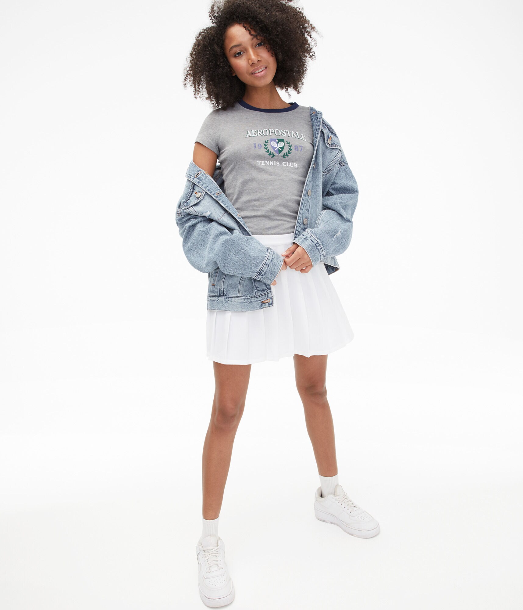 Aeropostale Tennis Club Ringer Graphic Tee