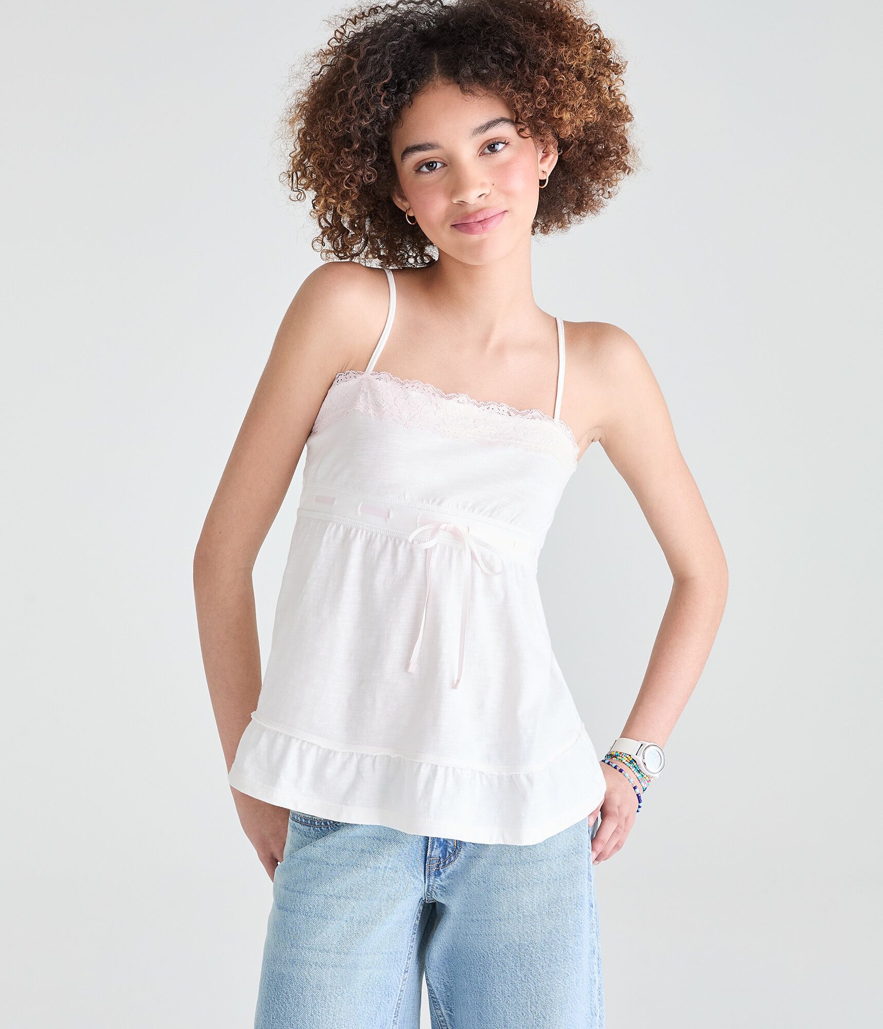 Lace-Trim Babydoll Cami