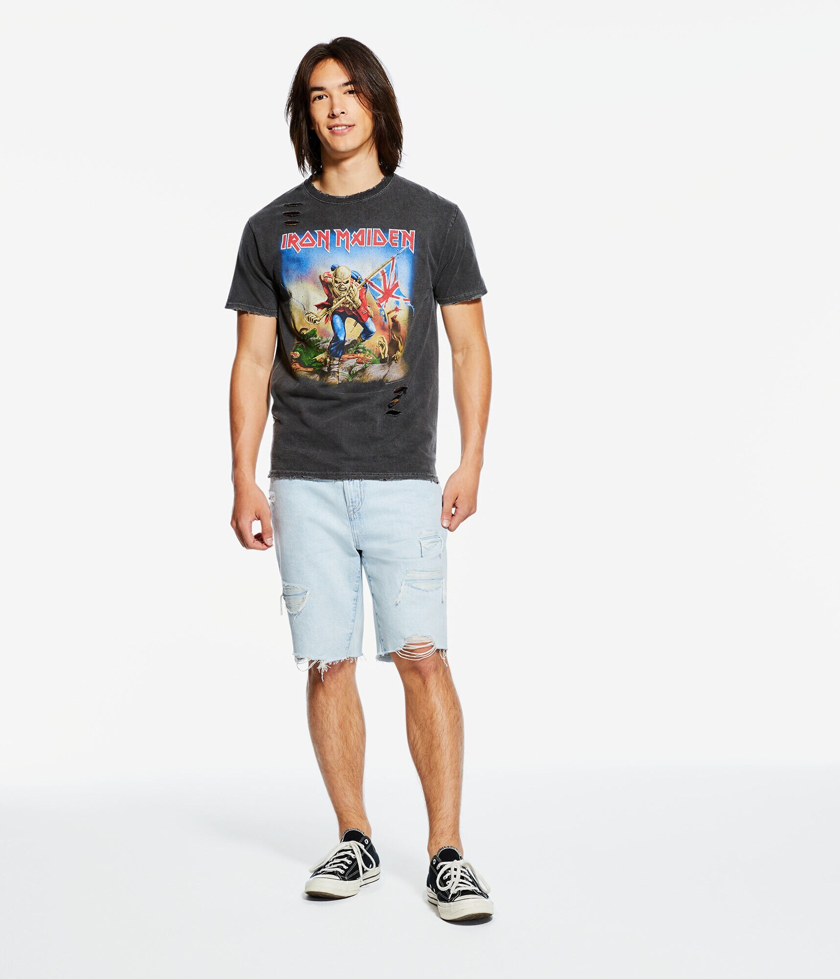 Iron Maiden Eddie The Trooper Destroyed Graphic Tee