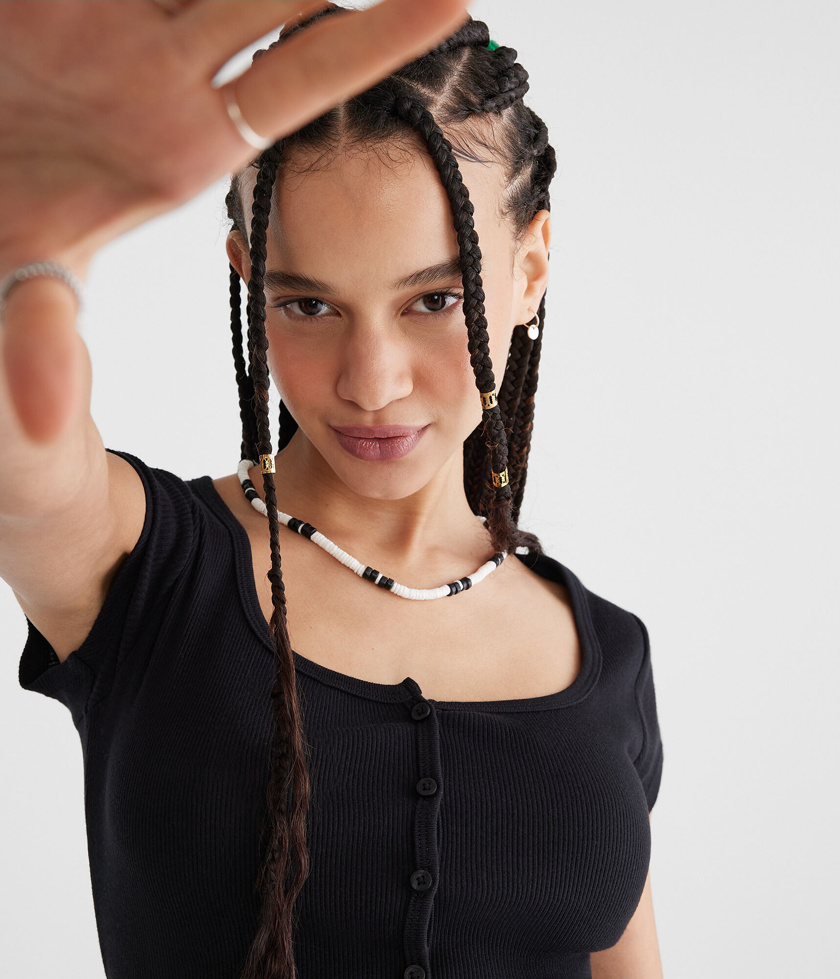 Seriously Soft Scoop-Neck Button-Front Tee