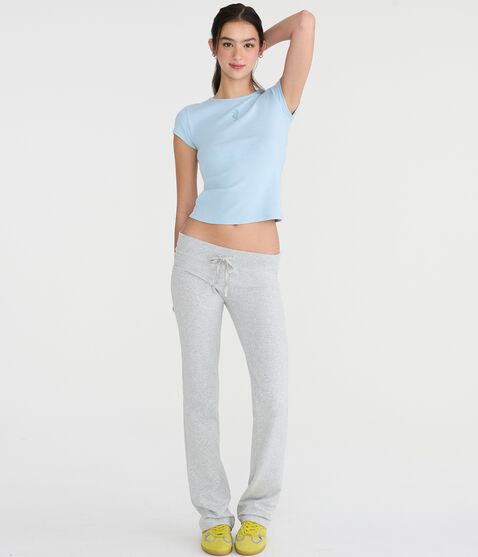 Solid Fit & Flare Sweatpants