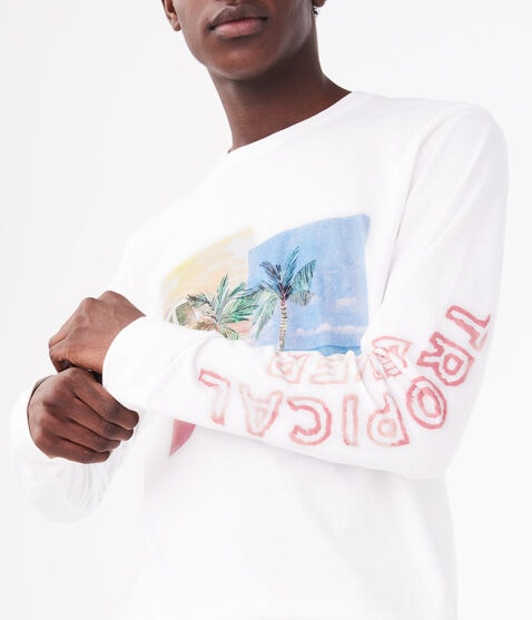 Long Sleeve Tropical Fever Graphic Tee