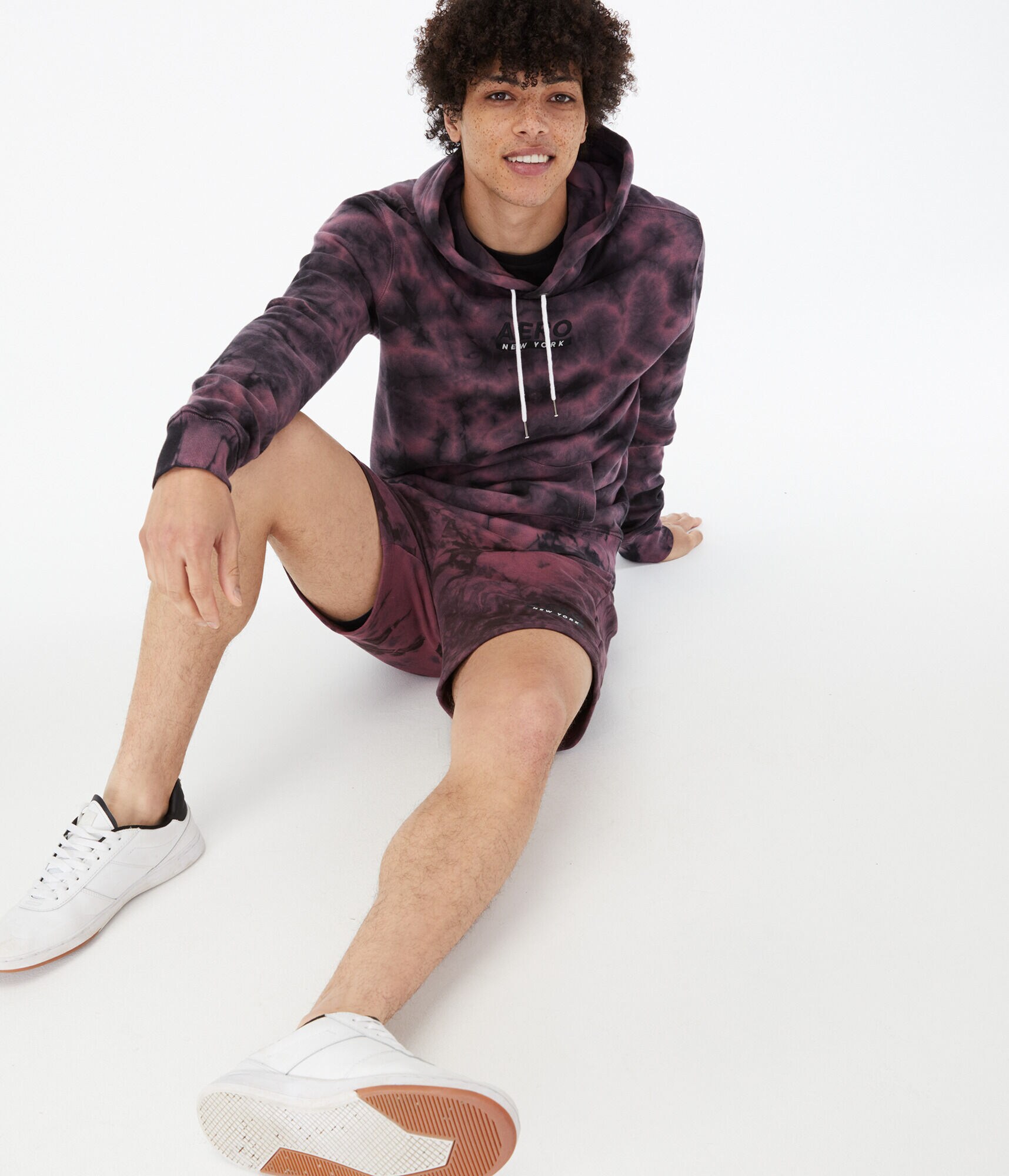 Aero New York Logo Tie-Dye Pullover Hoodie