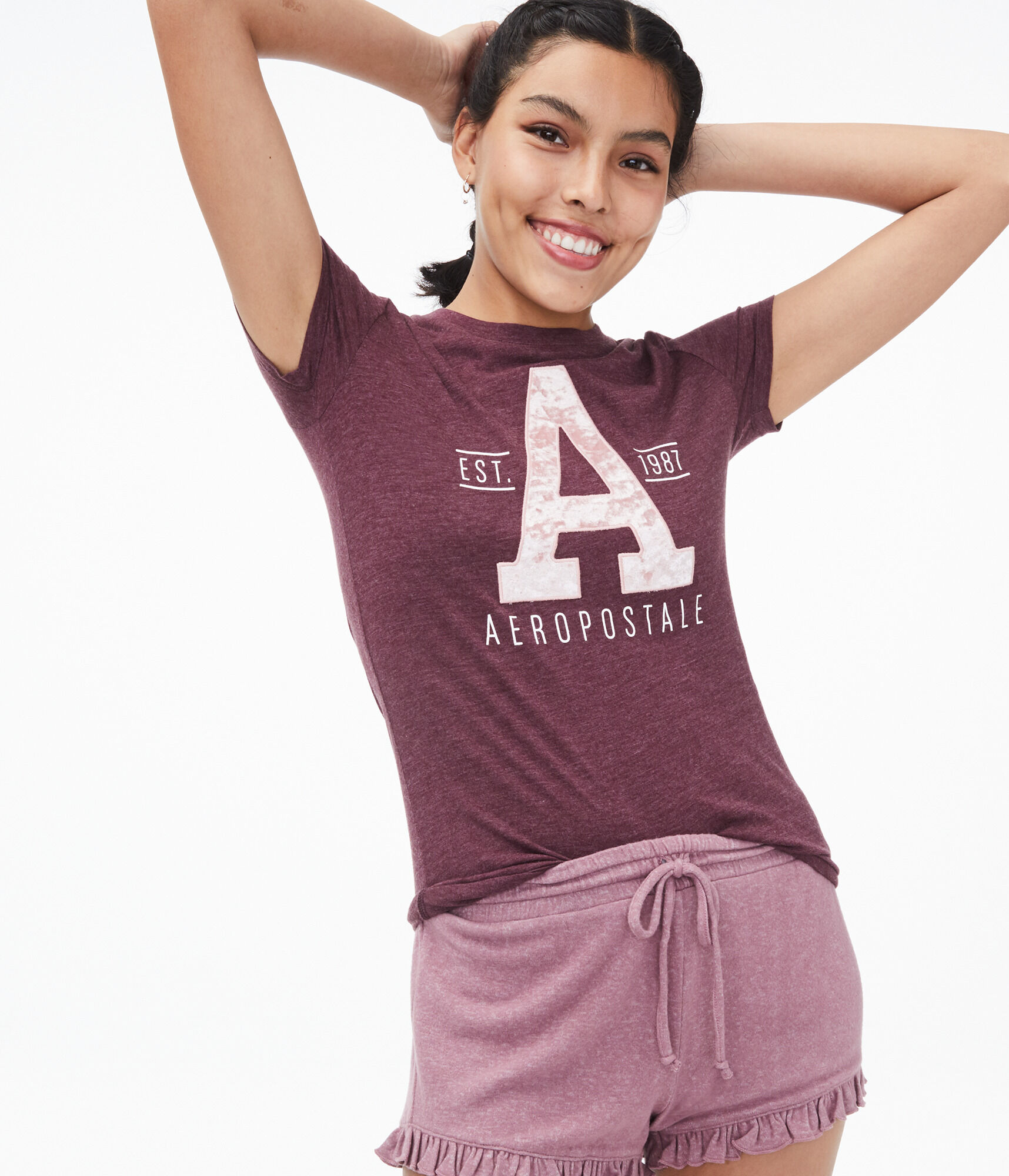 Velvet Letter Graphic Tee